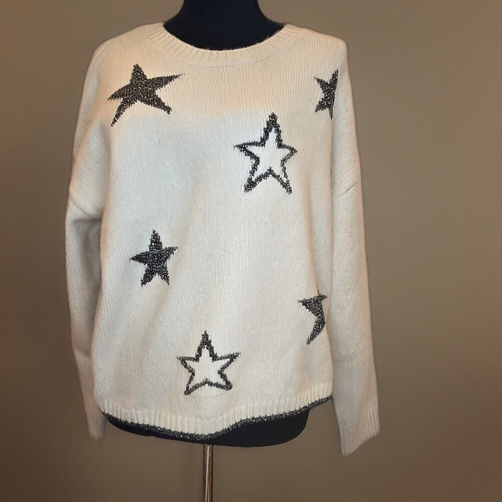 NWT Calligraphie for Anthropologie Shimmer Stars Sweater.